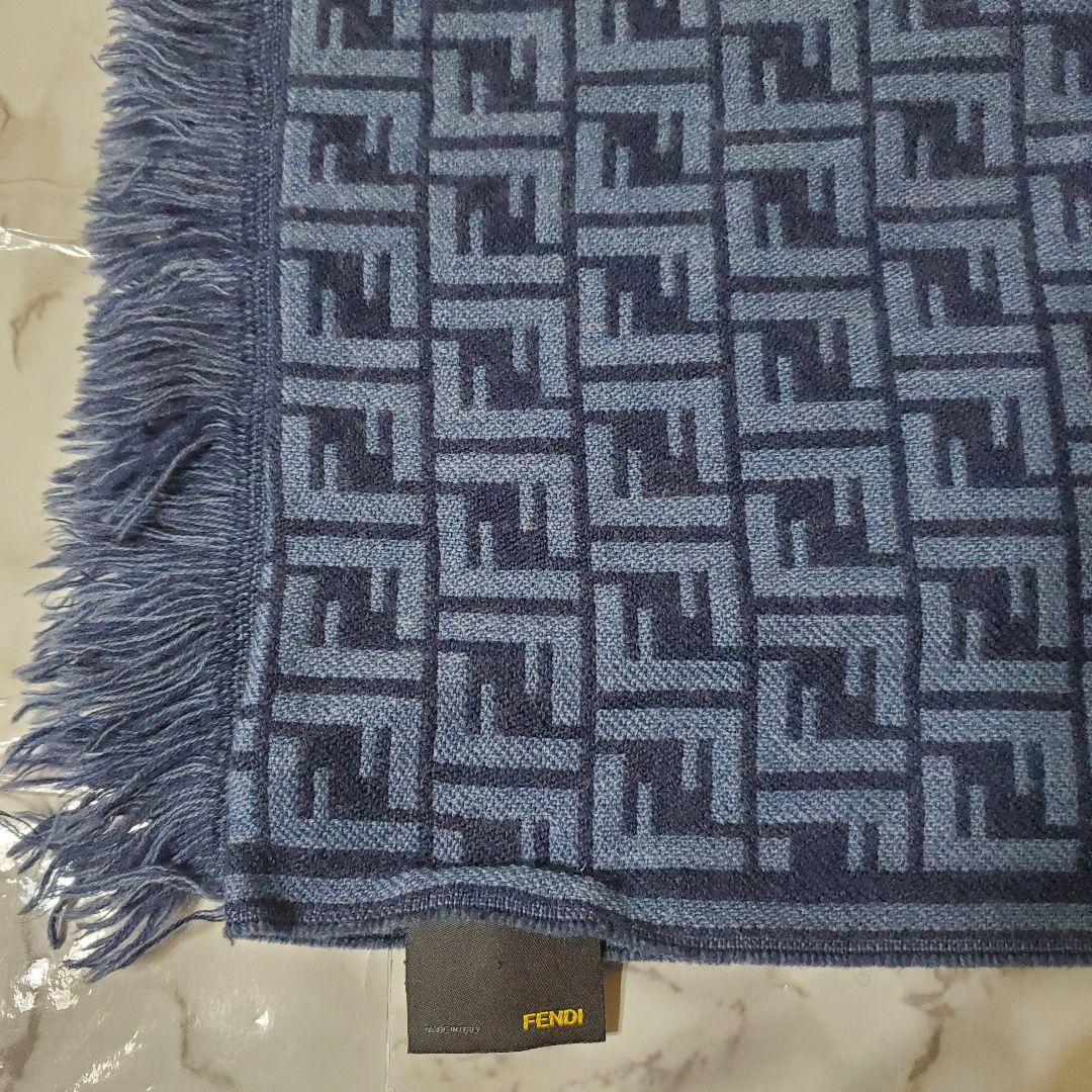 FENDI フェンディ マフラー ズッカ柄 ブルー系 レディース