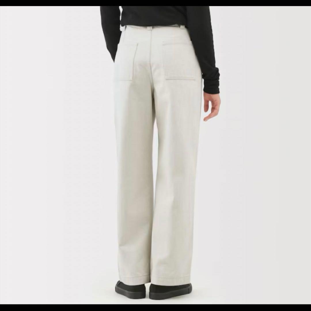 MUJI Labo 再生コットン混紡ストレートデニムパンツ オフ白