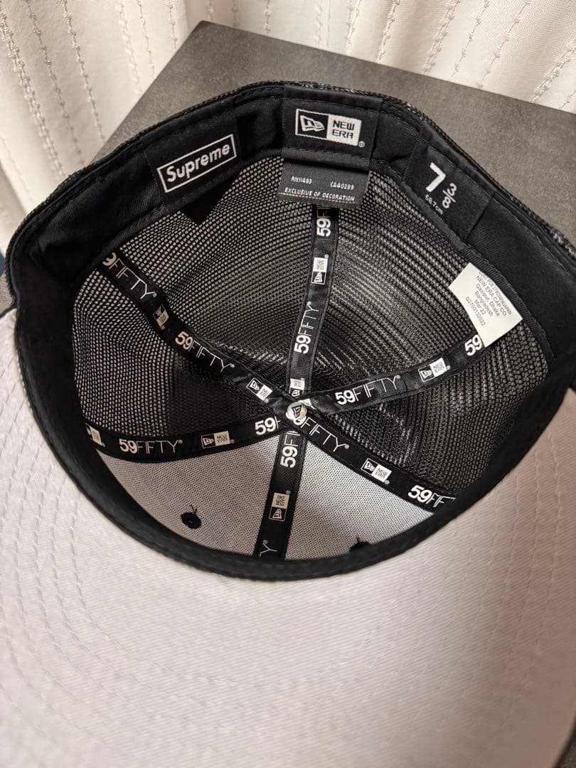 「美品」Supreme 59FIFTY ブラックキャップ 7 3/8