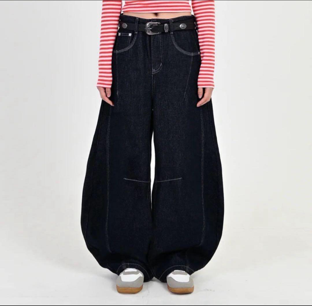 地底人ONLINE ステッチバルーンインディゴデニム S