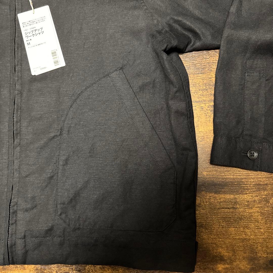 新品未使用品‼️⭐️MUJI labo⭐️ジップアップワークシャツ黒Ⓜ️size