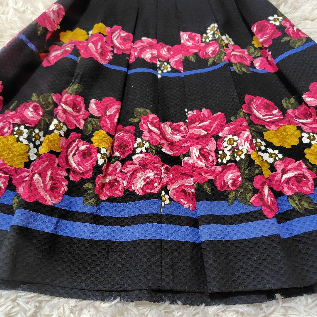 【美品♡希少40】エムズグレイシー　コットンフラワーフレアワンピース Aライン