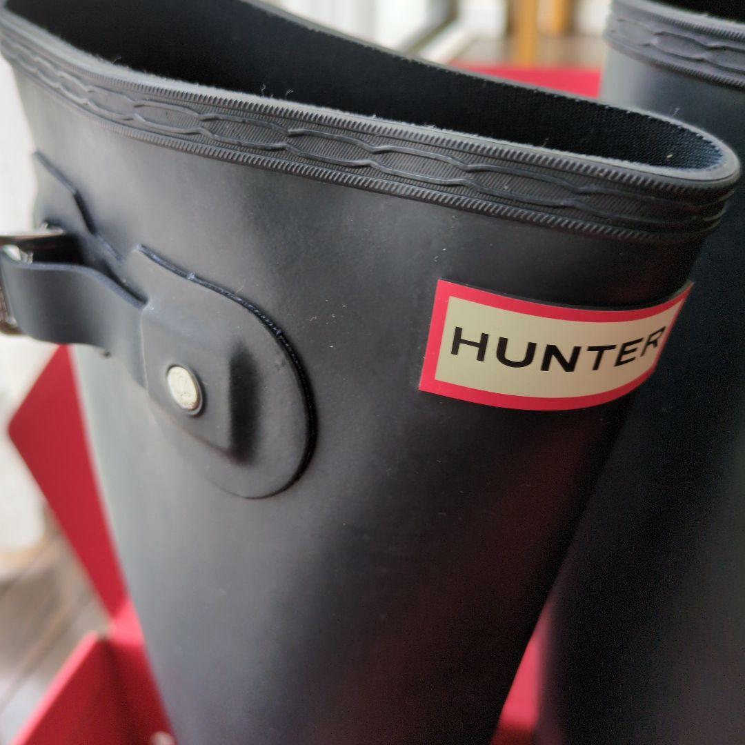 HUNTER ネイビー長靴 バックル付きUK4