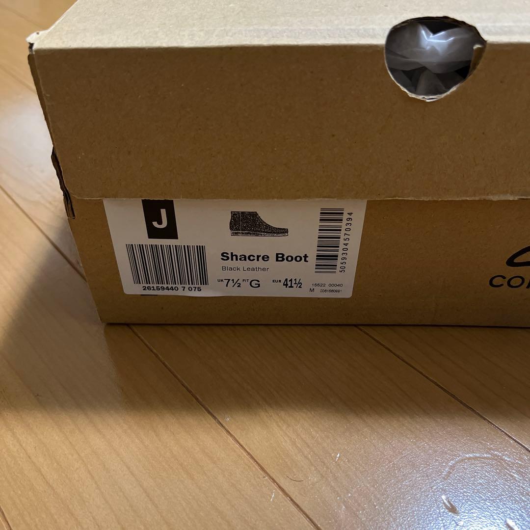 クラークス　ワラビーブーツ　シェイカー　ブラックレザー　新品未使用　7.5