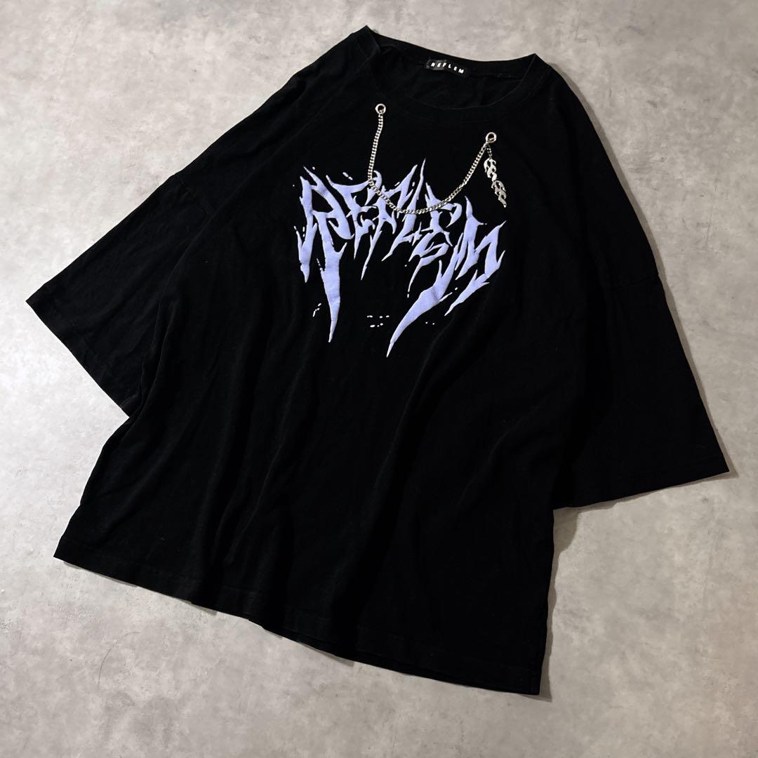REFLEM クラックロゴ チェーン付 ビッグTシャツ グランジ オピウム 希少