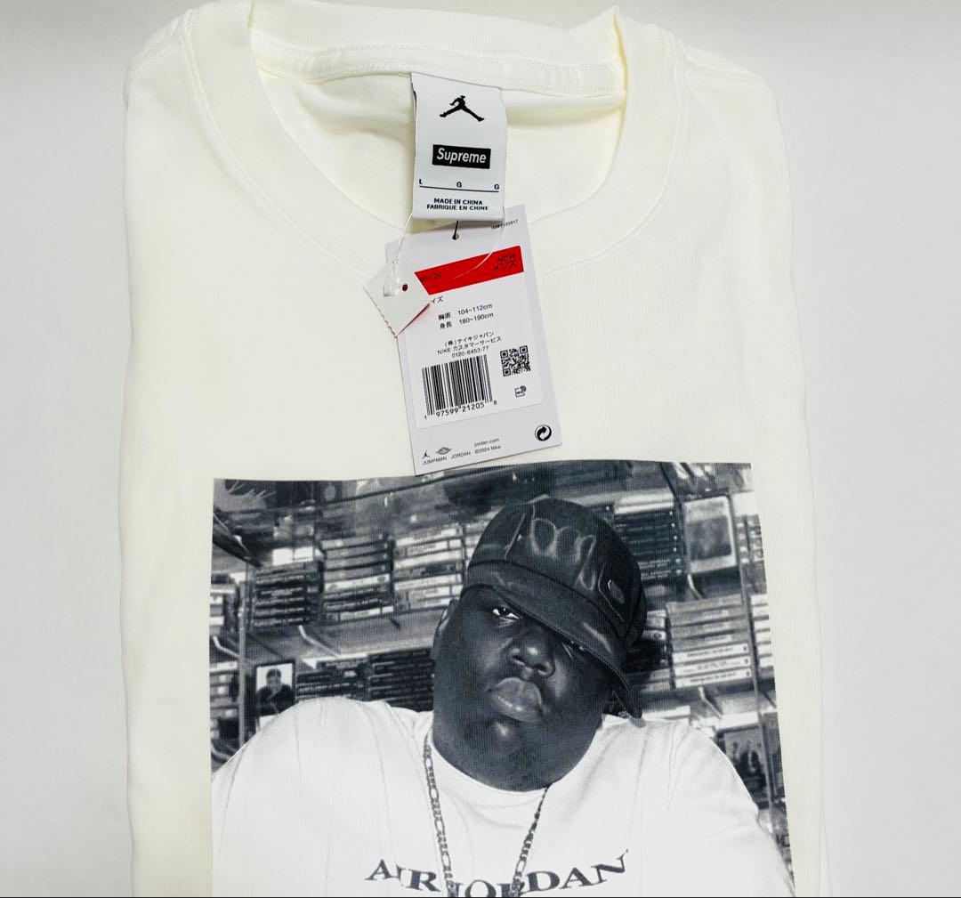 Supreme ×AIR JORDAN Tシャツ　ホワイト　size L 新品
