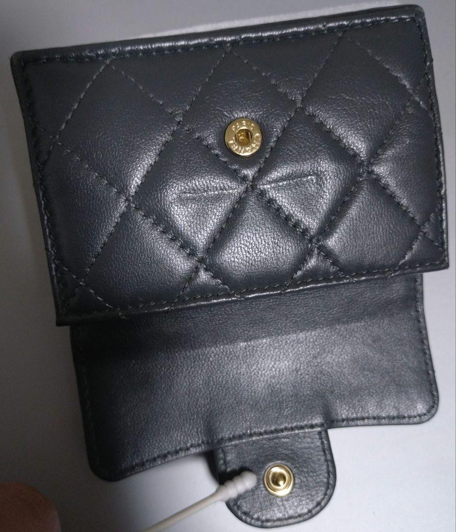 【CHANEL】マトラッセ スモールウォレット ラムスキン ダークグレー