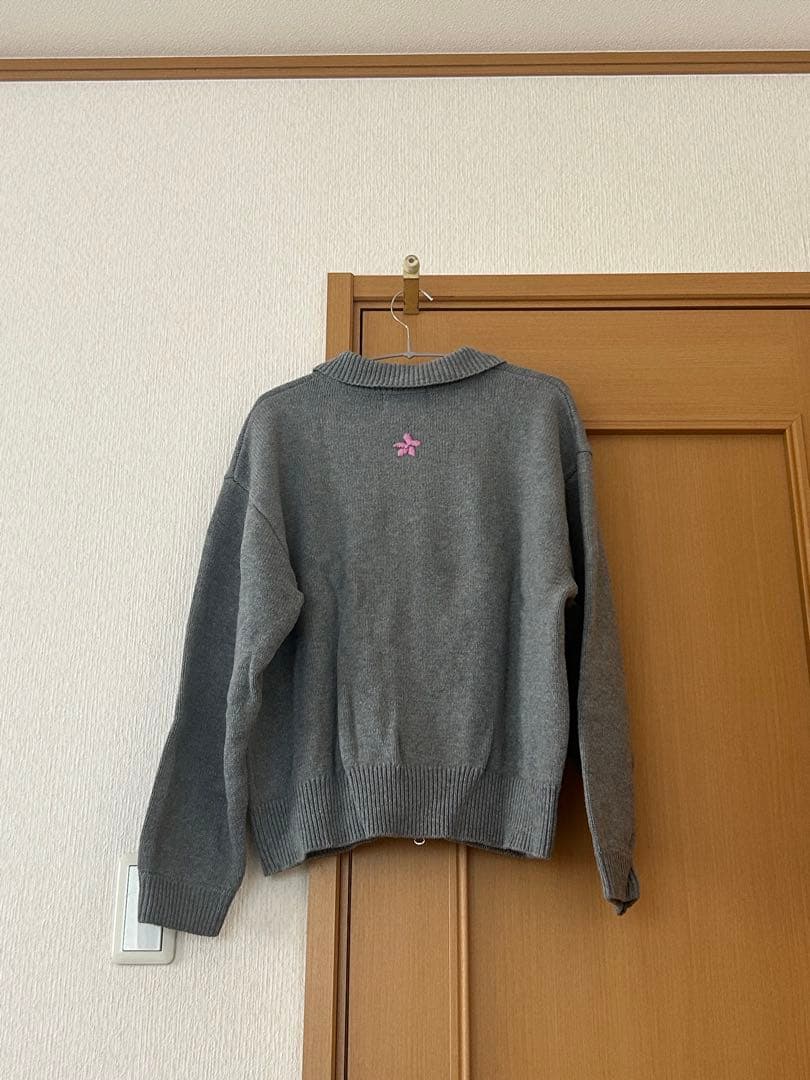 フラワー ジップアップニットジャケット