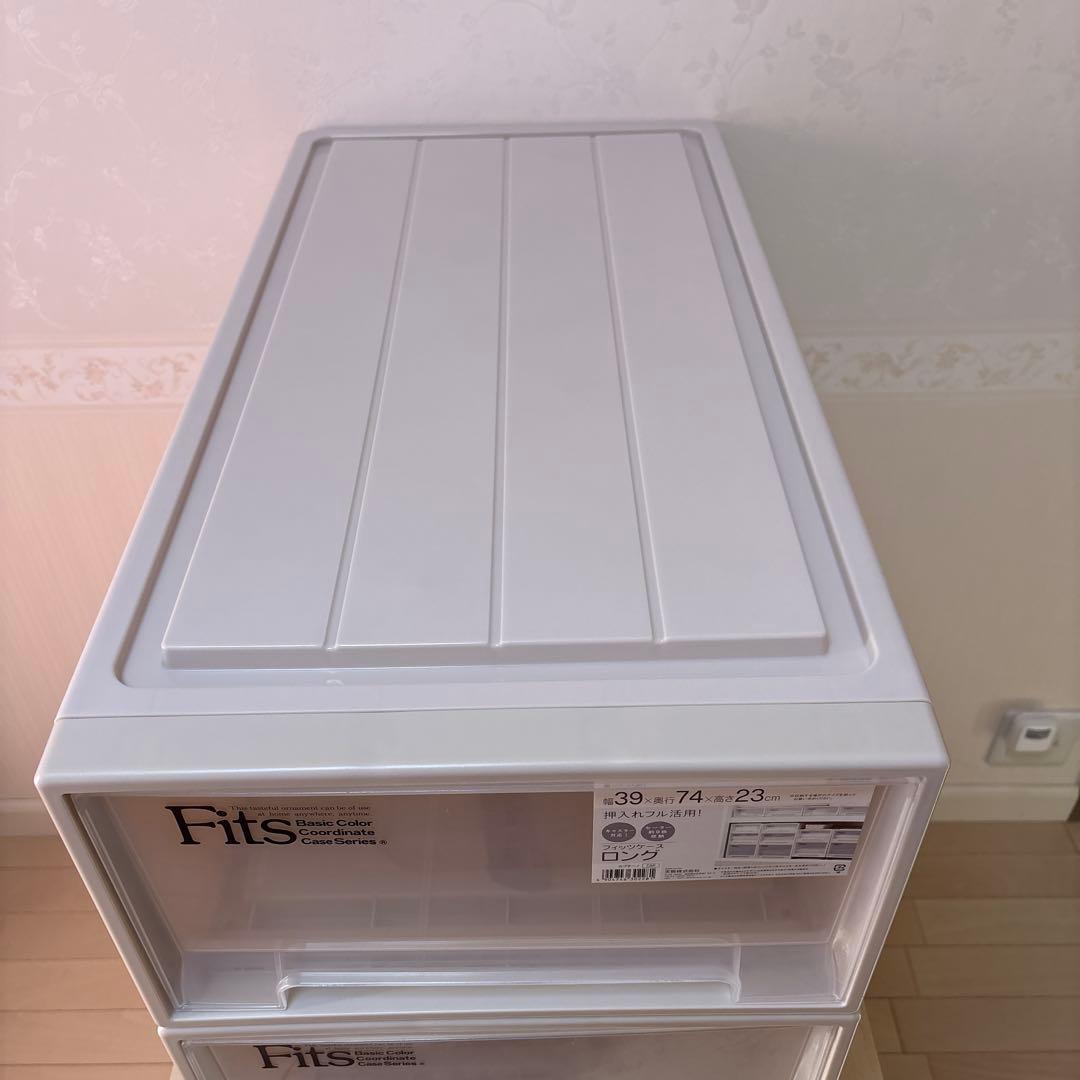Fits 衣類収納ケース カプチーノ39×74×23 cm２個セット