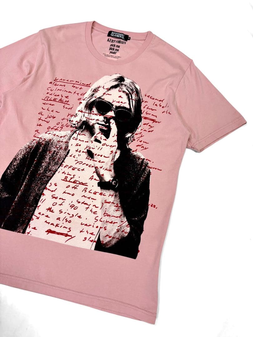 【人気】ヒステリックグラマー Tシャツ  Cobain プリント ピンク