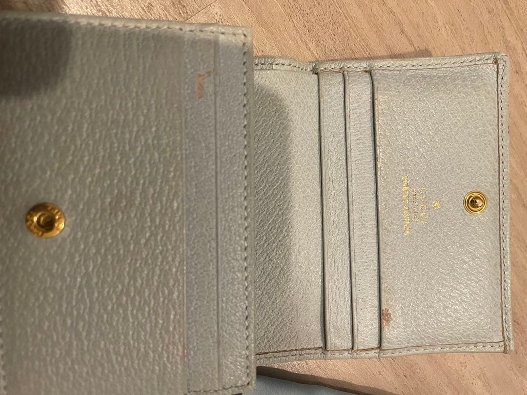 グッチ　GUCCI 二つ折り財布　ミニ 花柄 フローラプリント日本限定　水色