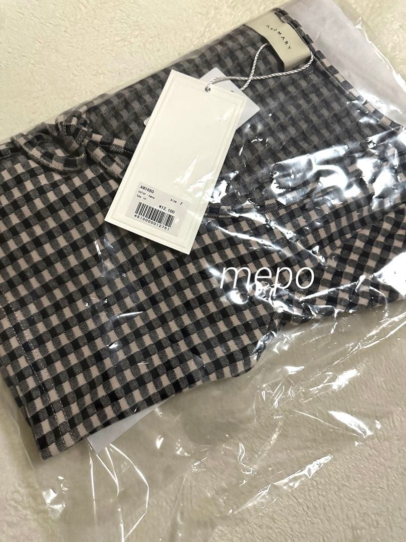 andmary Ava gingham check topsネイビー