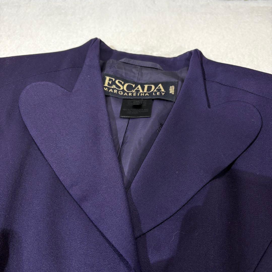 ESCADA エスカーダ ロングジャケット 紫 金ボタン ハート型 38