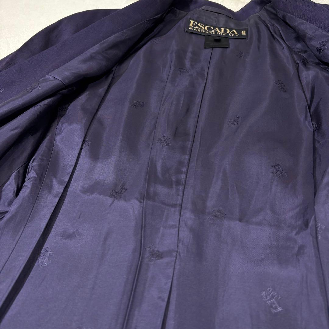 ESCADA エスカーダ ロングジャケット 紫 金ボタン ハート型 38