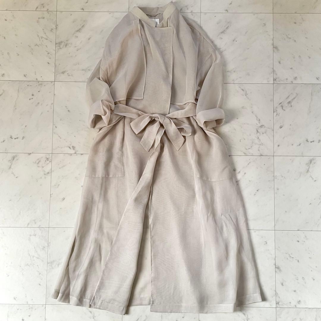 美品✨エブール オーガンジー シースルー シアー トレンチコート