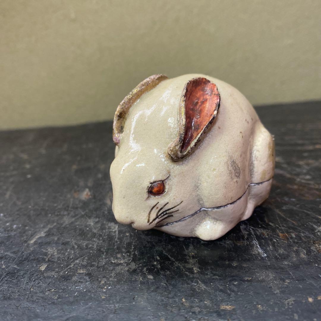 陶器製ウサギの香合