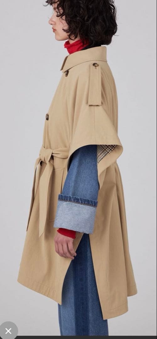 macphee コットンナイロンシャンブレー ケープコート