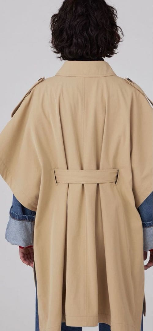 macphee コットンナイロンシャンブレー ケープコート