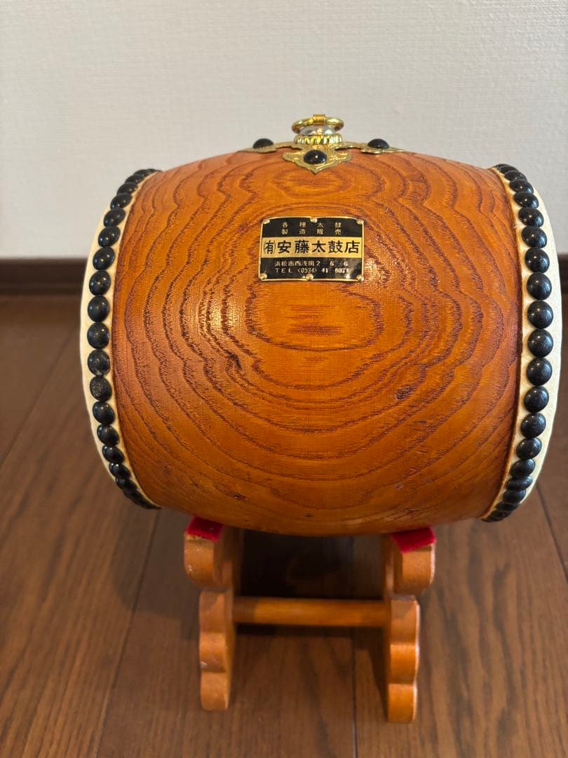 飾り太鼓　和太鼓 三つ柏紋 バチ付き