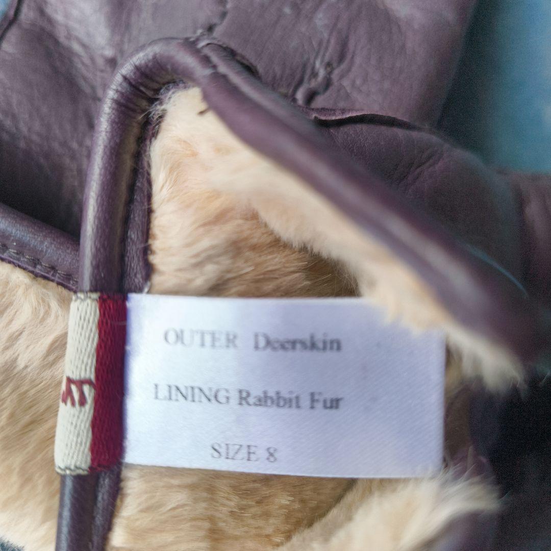 DENTS ブラウン レザー 手袋 SIZE8