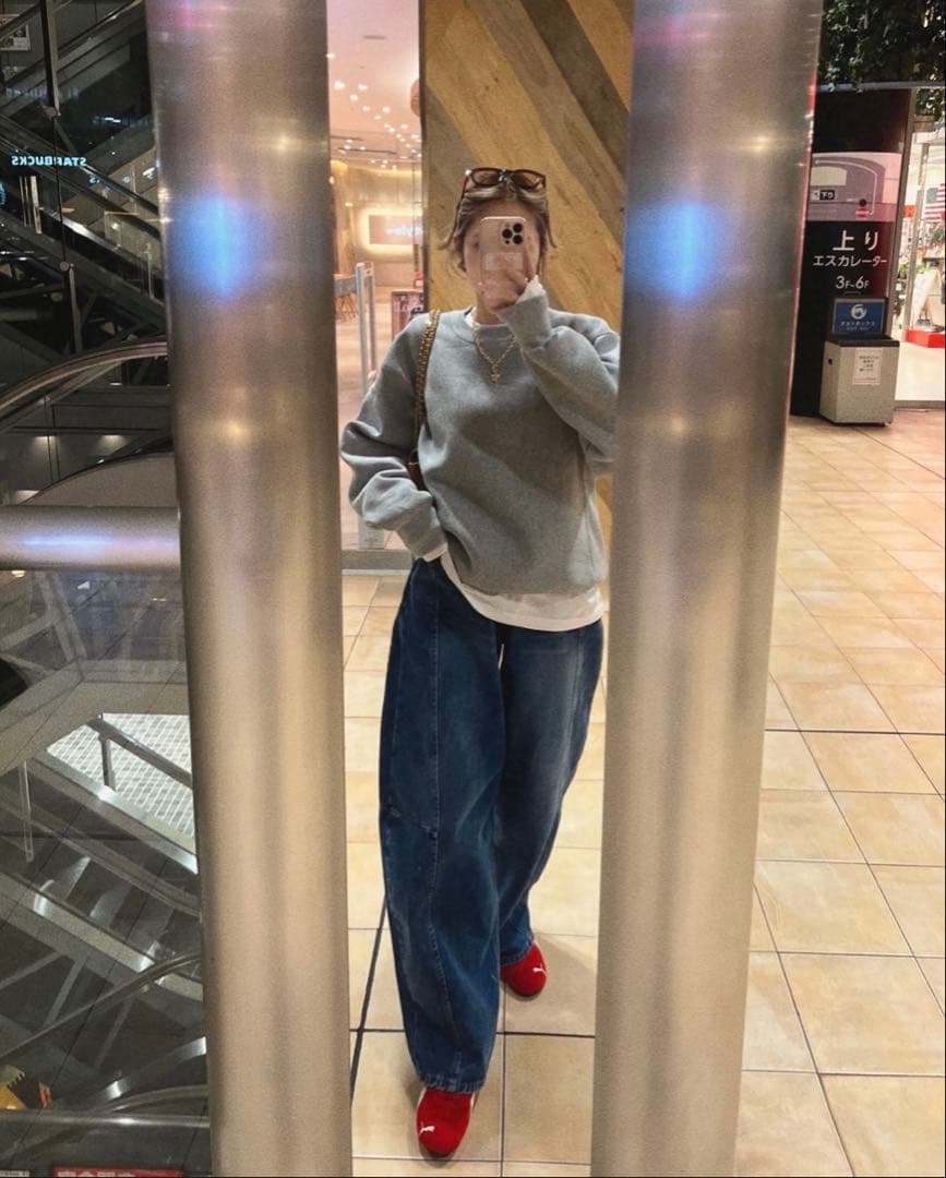 Nalm. barrel leg wide denim Sサイズ