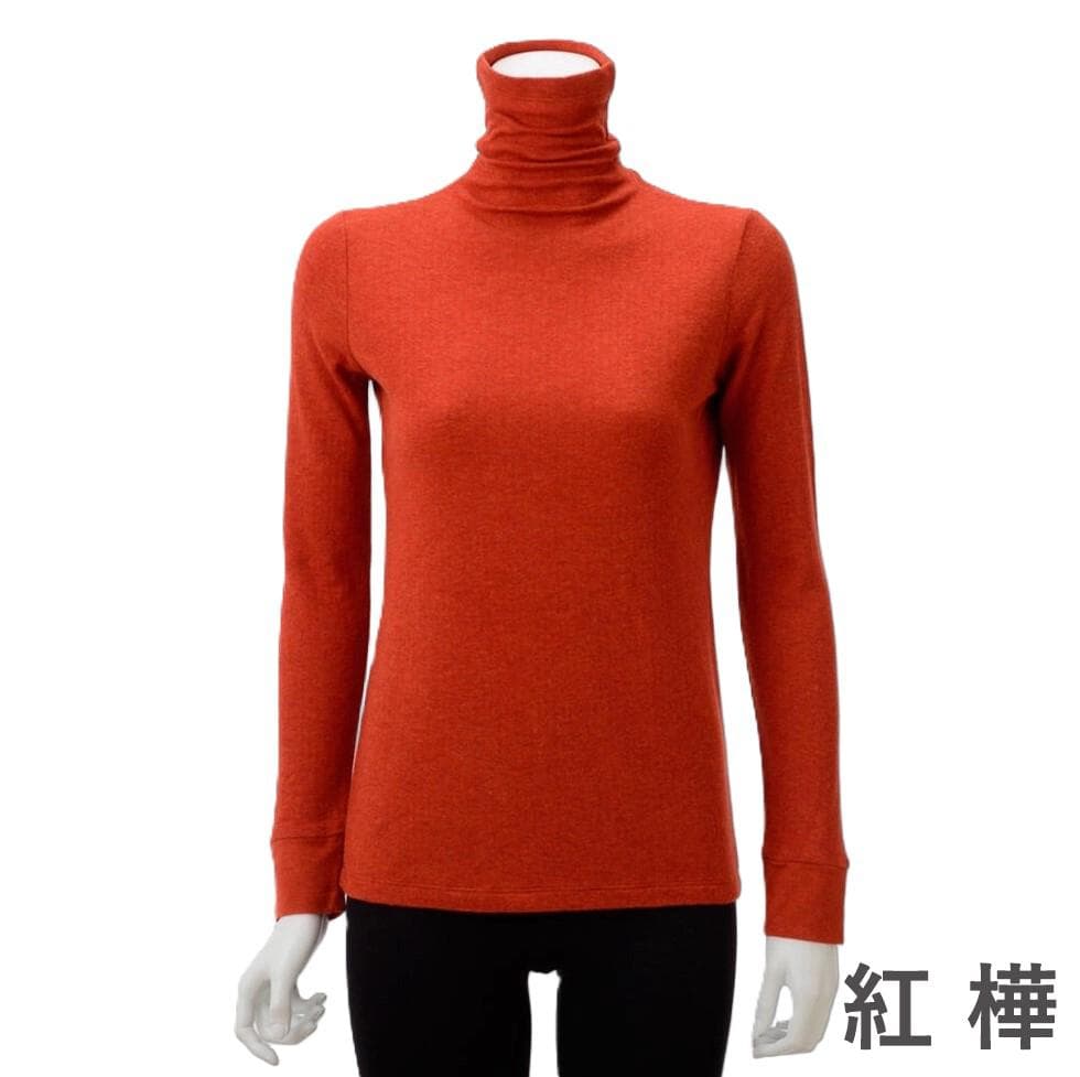 TAKEFU竹布 癒布長袖タートルネック（レディース） M〜L 白茶色 1枚