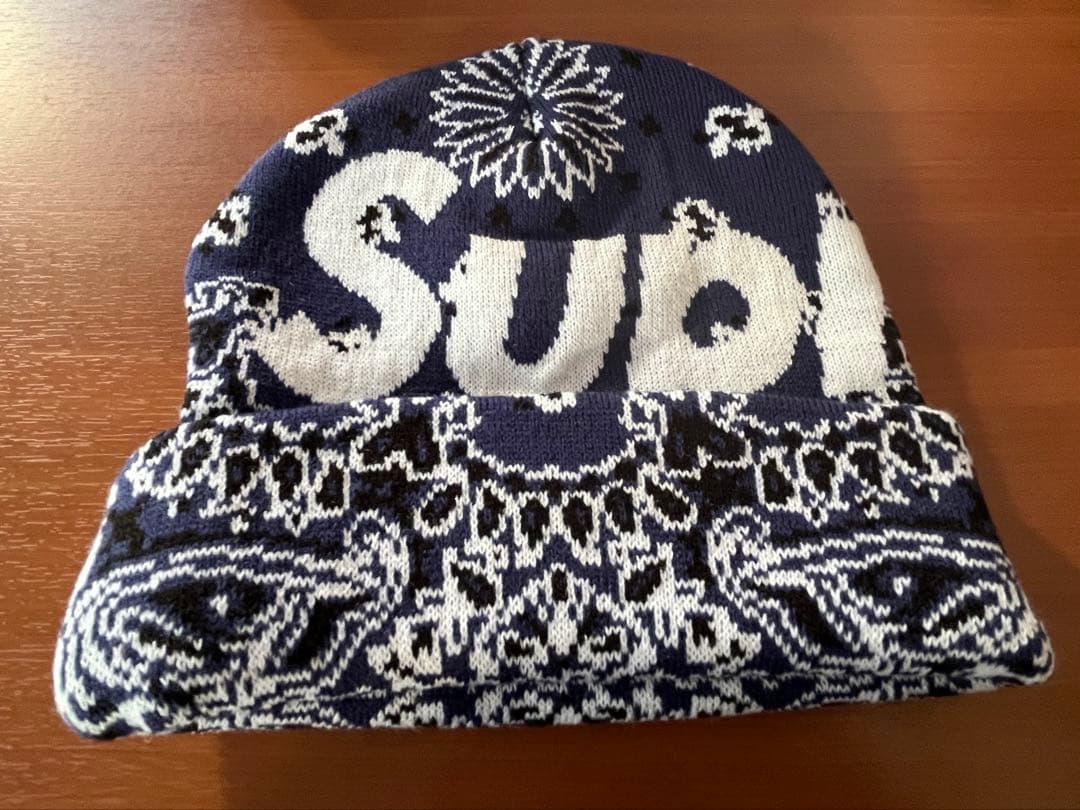 帽子 Supreme Bandana Big Logo Beanie navy