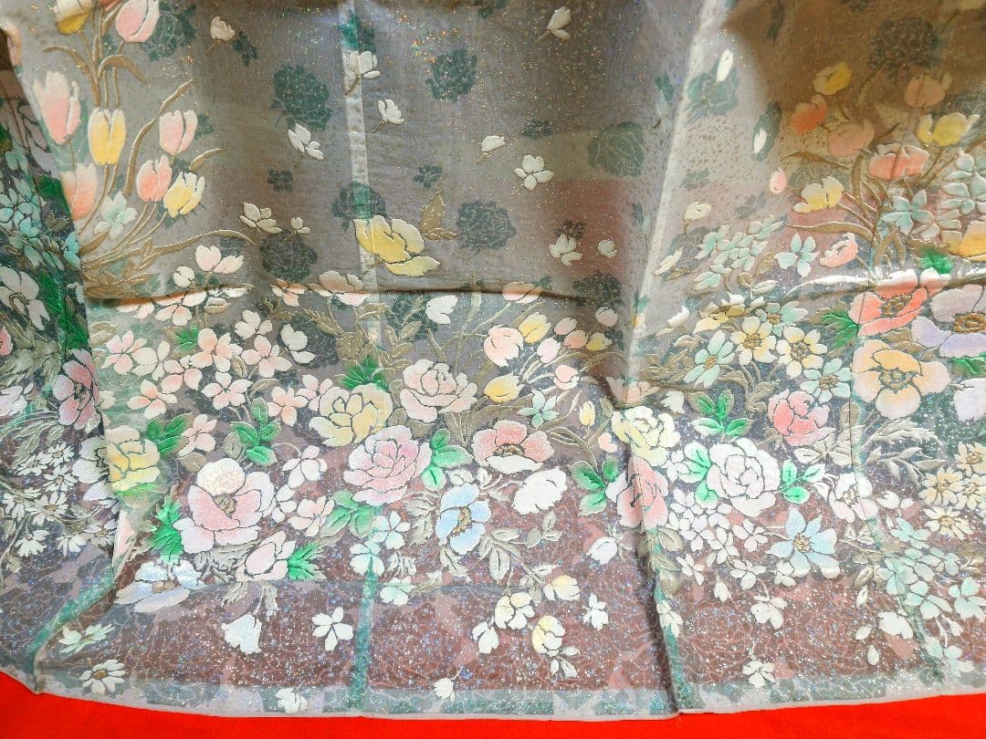 振袖 花柄 グラデーション、オーガンジンの 素材の、商品名はうすごろも、薄衣