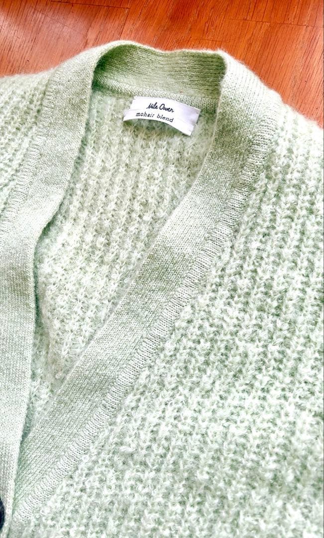 MILAOWENミラオーウェン　mohair blend グリーン カーディガン
