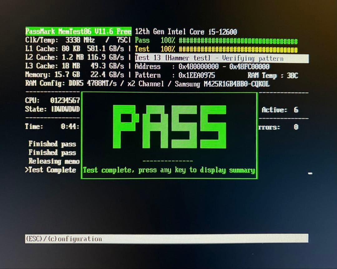 ★動作確認済み★ノートPCメモリ★DDR5-4800 8GBx2 (16GB)