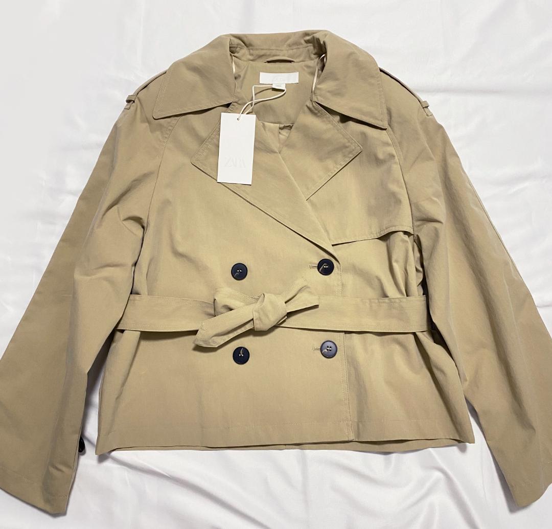 ZARA ショートトレンチコート ショルダーパッド付き S