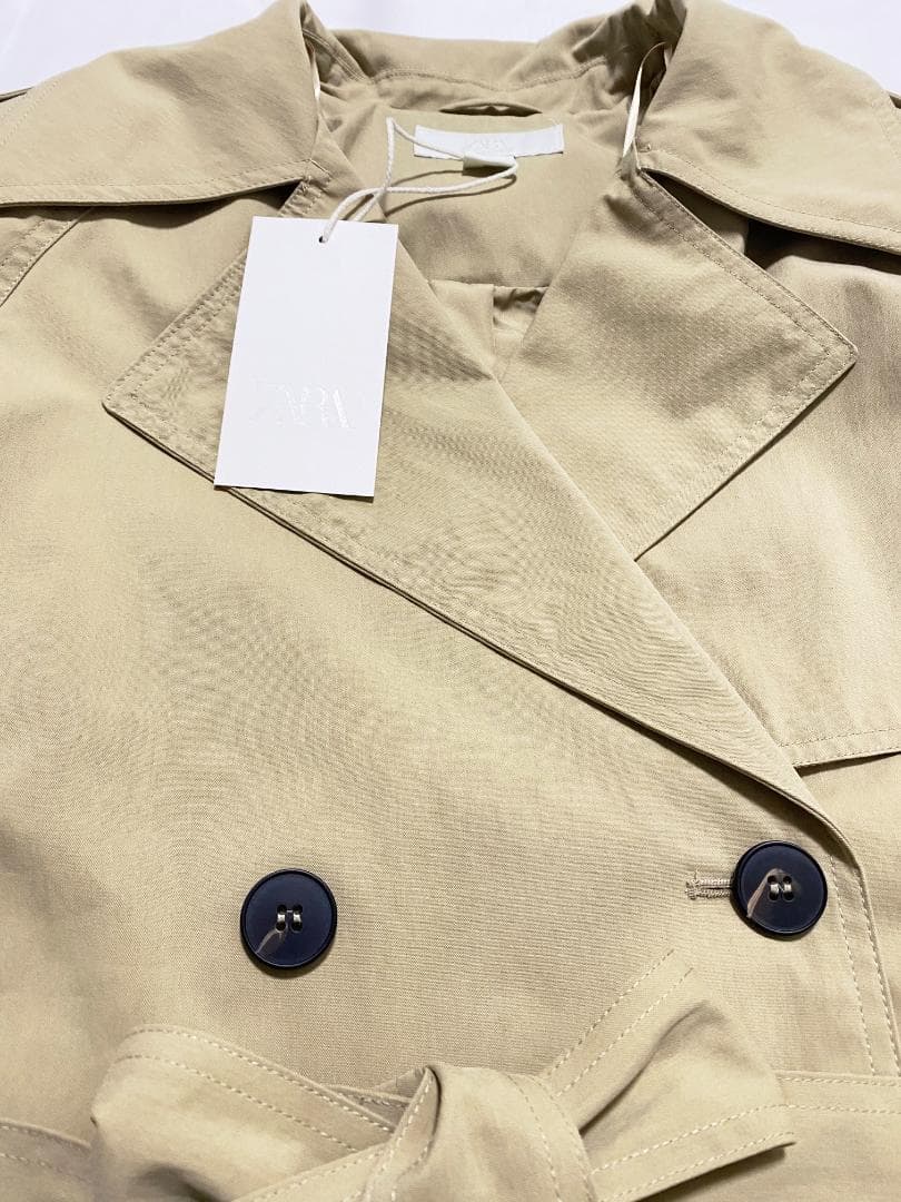 ZARA ショートトレンチコート ショルダーパッド付き S