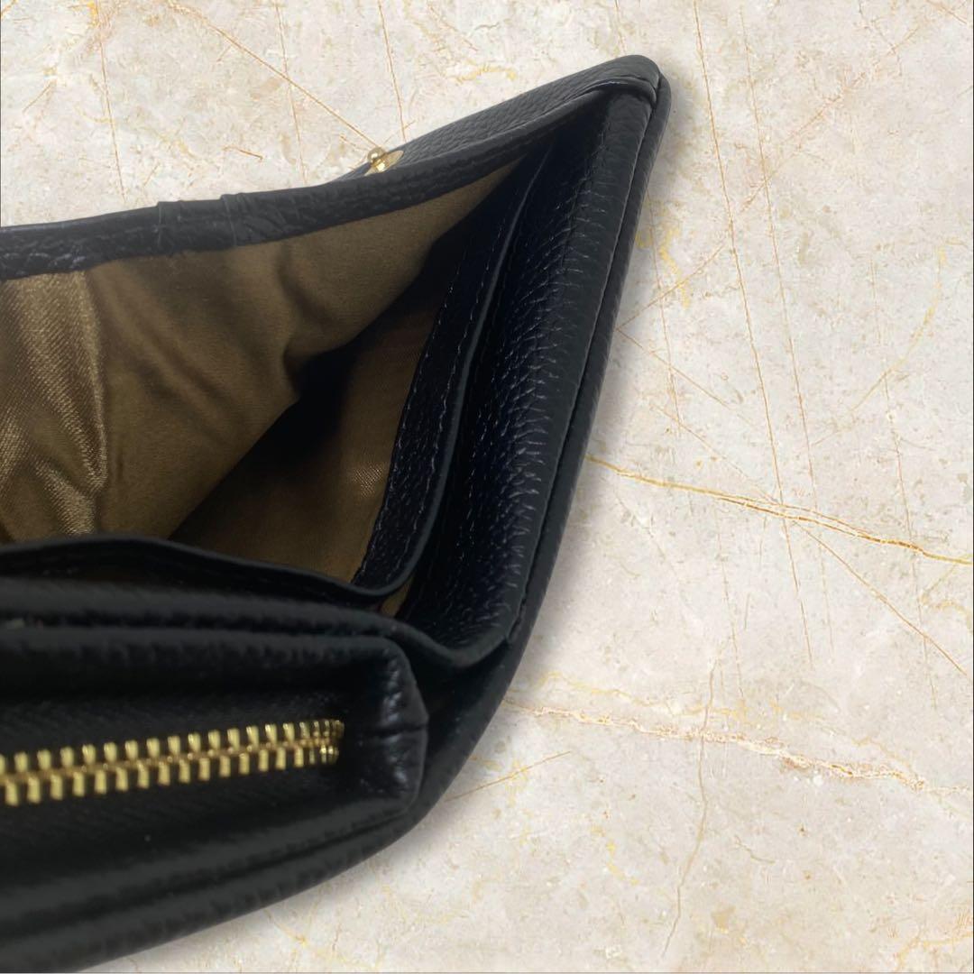 HASHIBAMI スモールフラワー ハーフウォレット ブラック ハシバミ 財布