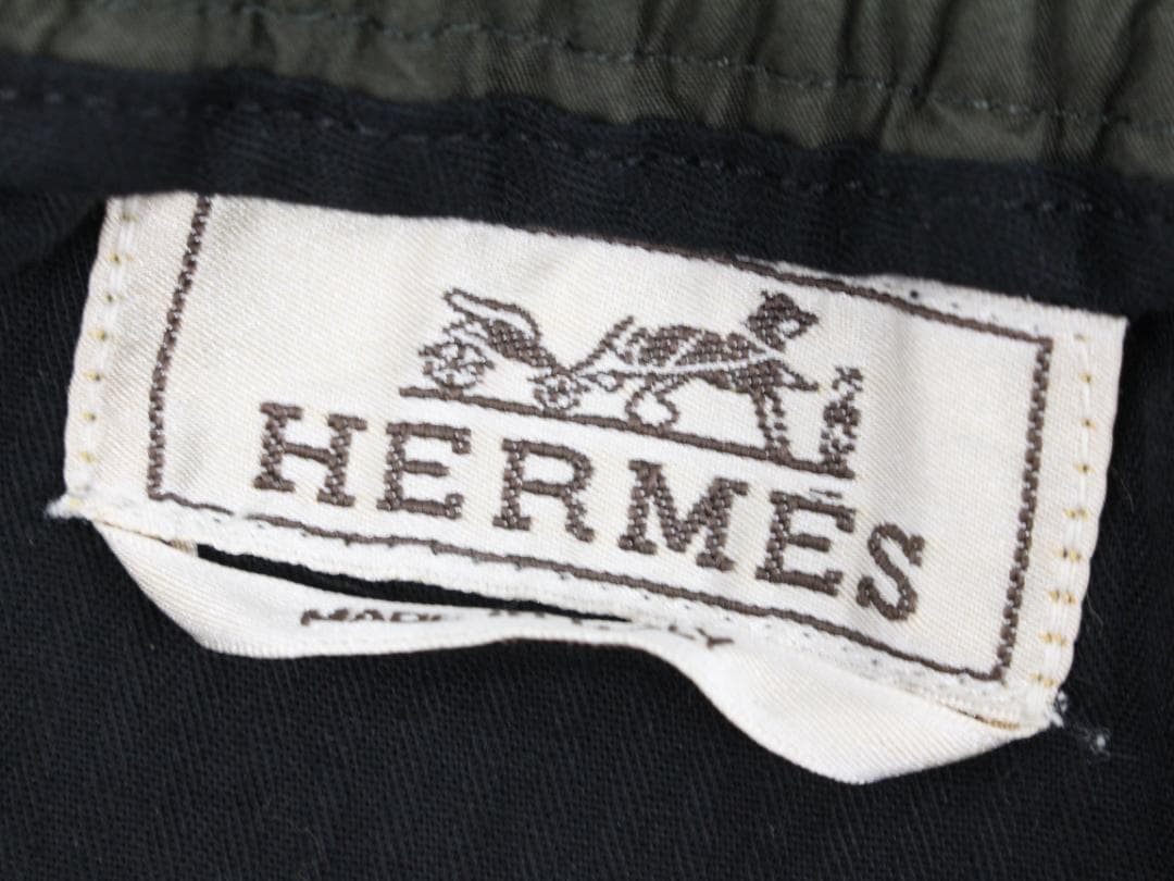 ▲HERMESエルメス イージーウエスト ジョガーパンツ 裾ジップ カーキ系