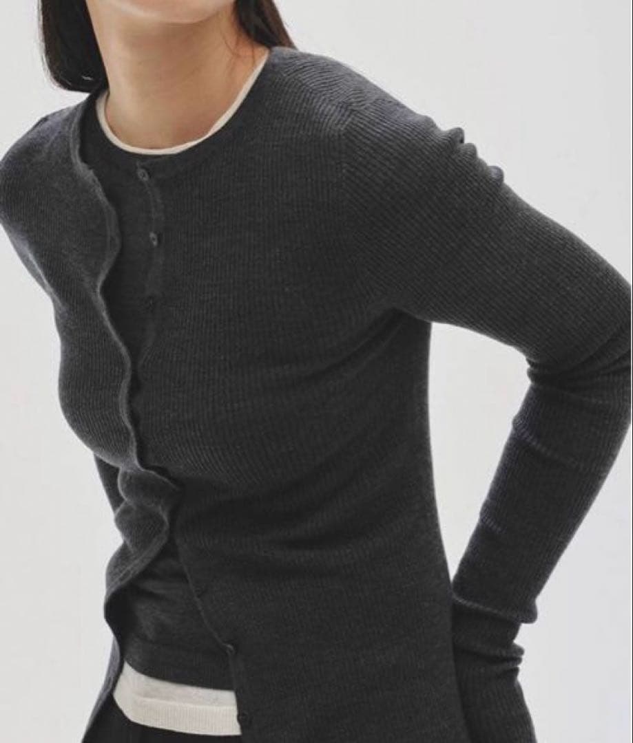 Silkwool Knit Cardigan TODAYFUL チャコールグレー