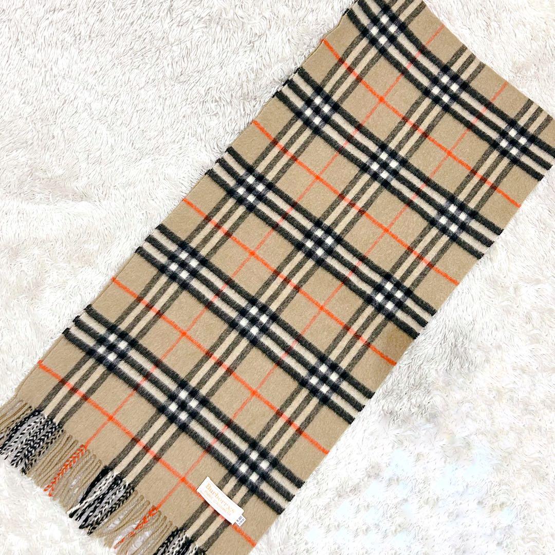 BURBERRY マフラー ノバチェック カシミア100% オールド バーバリー