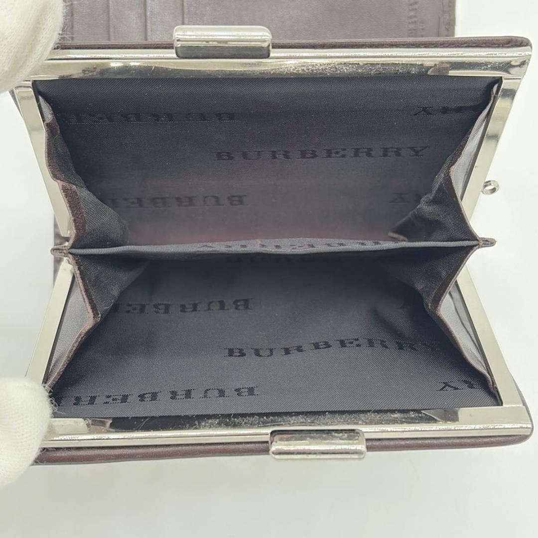 BURBERRY バーバリー がま口 二つ折り財布 ノバチェック レザー