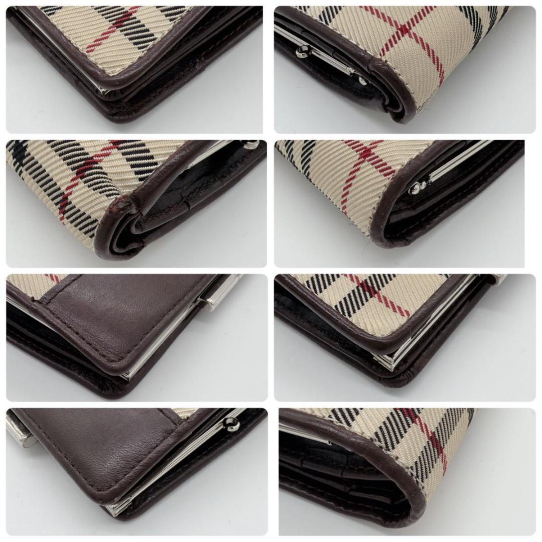 BURBERRY バーバリー がま口 二つ折り財布 ノバチェック レザー