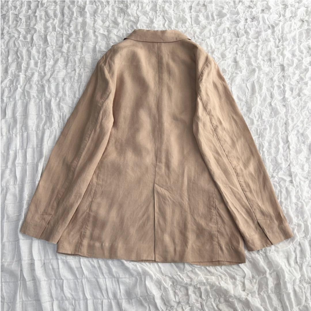 【美品】 イエナ ダブルテーラードジャケット リネン100% ワイドシルエット