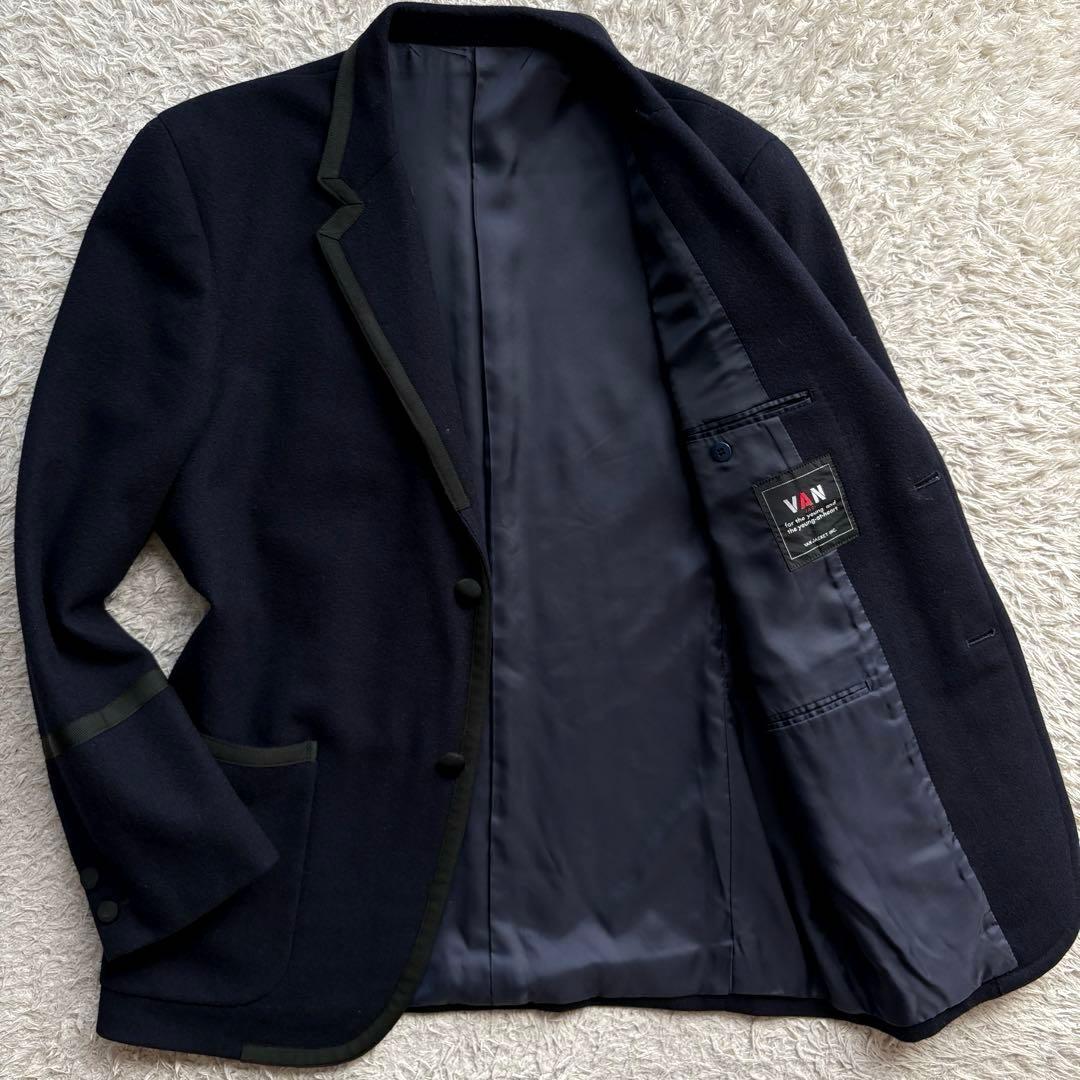 ★ワッペン★ VAN JACKET 紺ブレ テーラードジャケット パイピング 紺