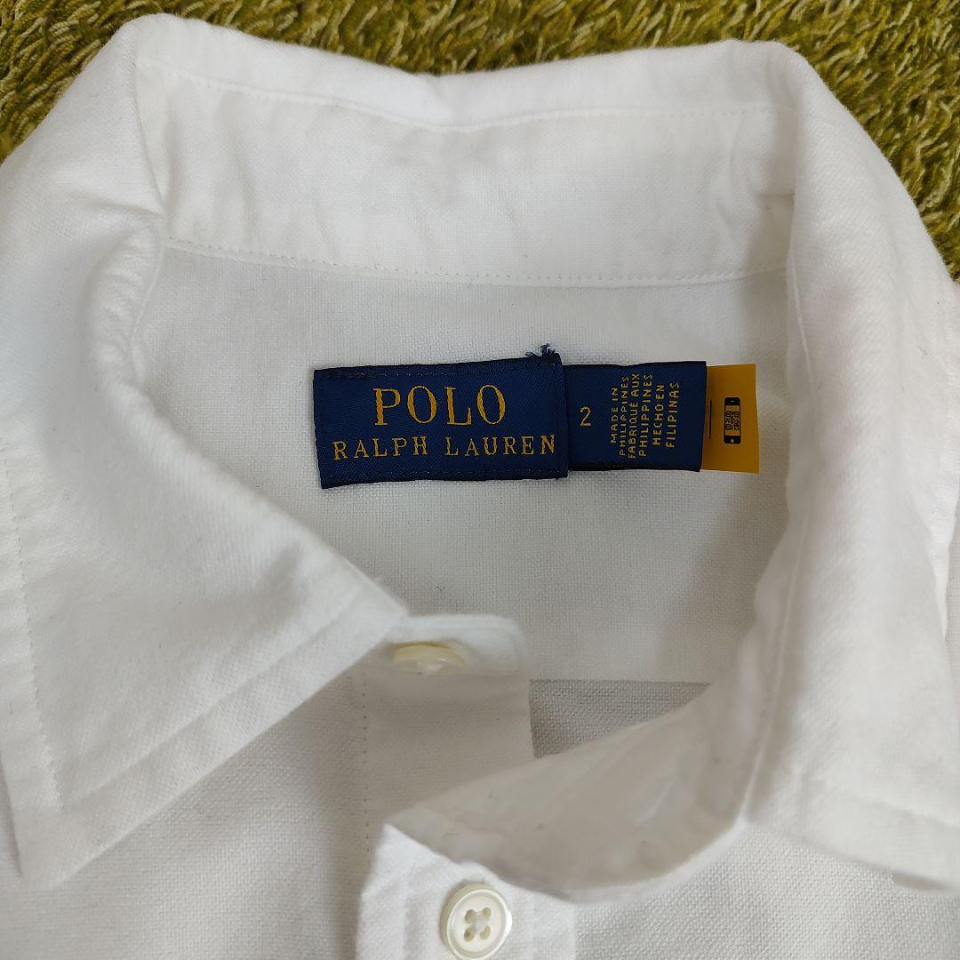 POLO RALPH LAUREN シャツワンピース ベルト ポニー刺繍 白　2