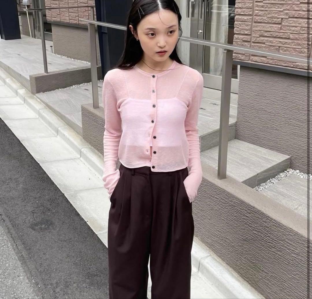 L*様 クラネ SHEER ROLLED EDGE KNIT CARDIGAN