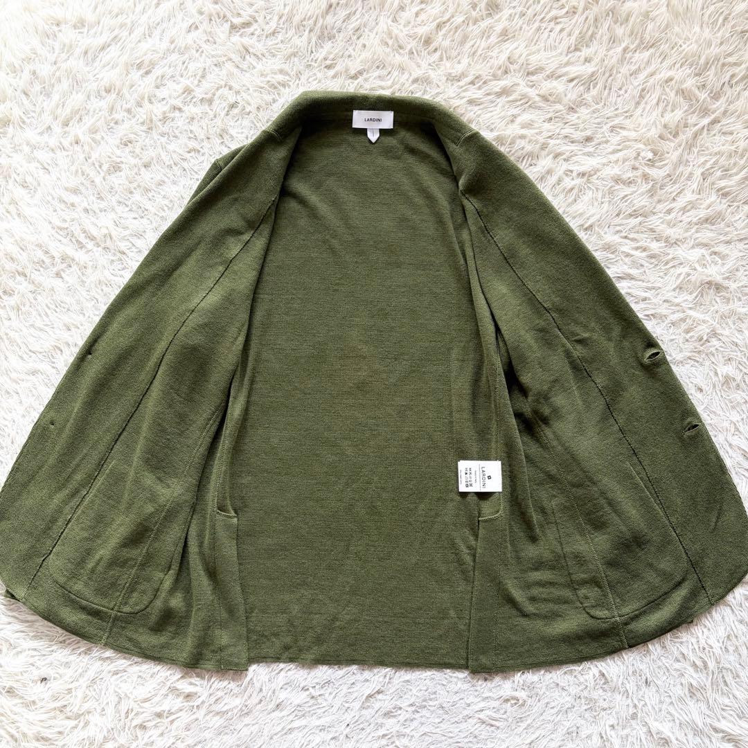<24年モデル>LARDINI グリーン フラックス ニットジャケット XL