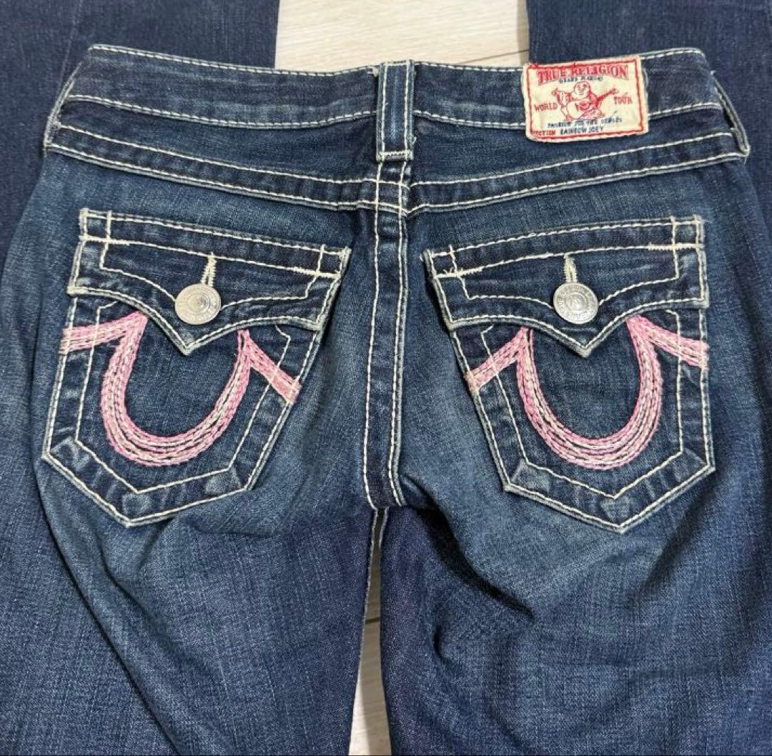 USA製 True Religion LAINBOW JOEY フレア白ステッチ