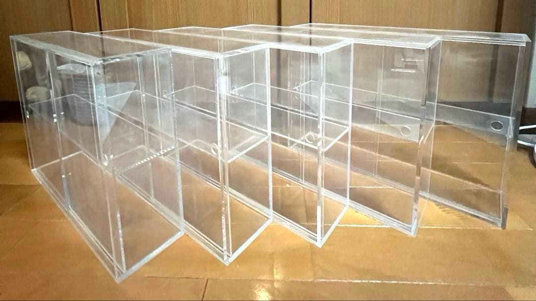 【6つセット】アクリルコレクションスタンド引き扉付き　大5つ&小1つ【無印良品】