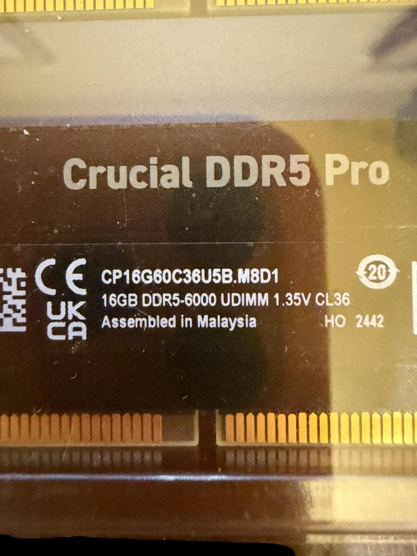 Crucial DDR5 6000MHz PRO(16GB×2枚) 32GB
