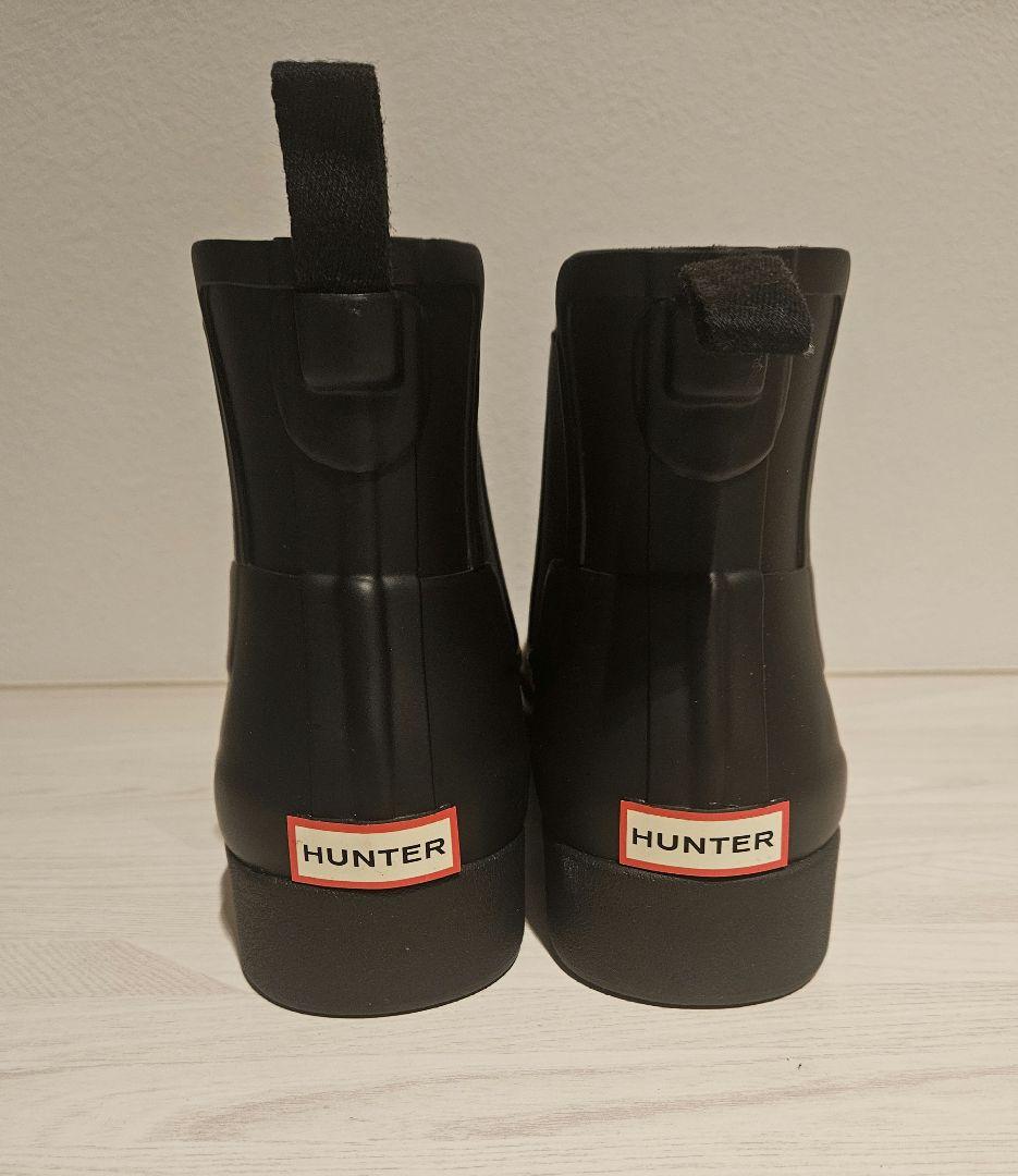 美品✨HUNTER レインブーツ　ショートブーツ　サイドゴア23cm