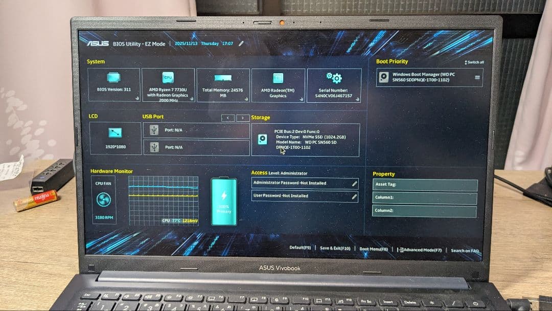 ASUS Vivobook 15 M1502YA（1TB・8GB）