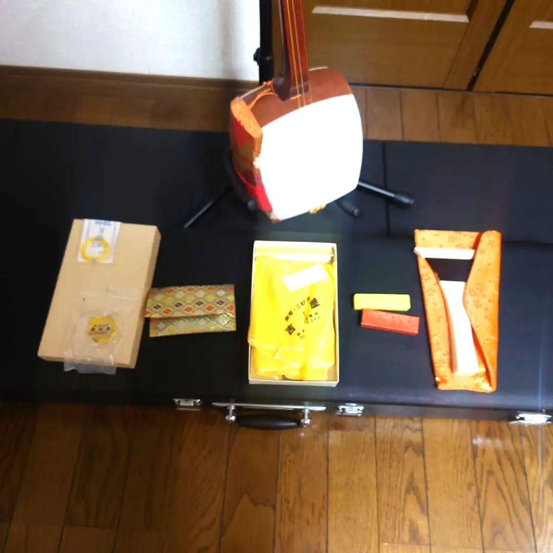 三味線　べっこうバチ　先端欠けなし　ハードケース 　三味線　撥　バチ　天然素材