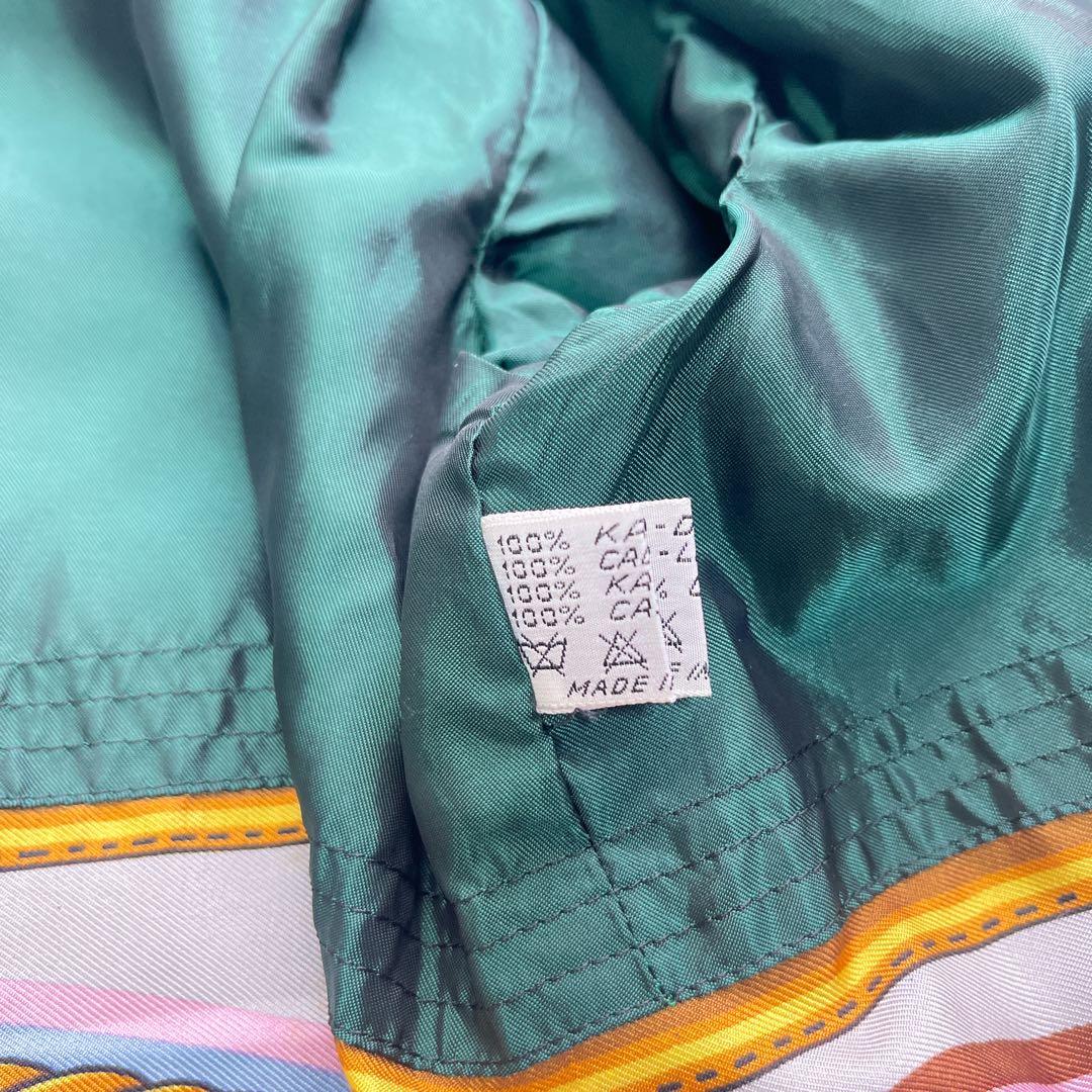 HERNO ヘルノ カシミヤ 100% 裏地 総柄 緑 ロングコート 2XL